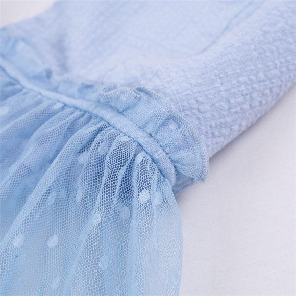 Baby Blue Ruffle Tie Top - Picture 6 of 8